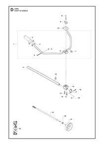 Shaft And Handle 2 Diagram and Parts List for 326RX 20091800001 & Above Husqvarna Trimmer