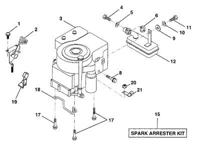 Engine/Throttle Diagram and Parts List for LR12 (954000752-A)(1994-05) Husqvarna Lawn Tractor