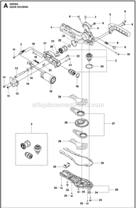 Gear Housing Diagram and Parts List for 525HE4  Husqvarna Trimmer