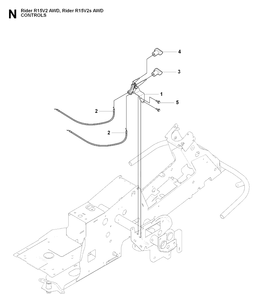 Controls Diagram and Parts List for RIDER15V2AWD (965200901)(2009-04) Husqvarna Lawn Mower