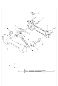 Throttle Control / Trigger Diagram and Parts List for 327P4 2008-03 Husqvarna Pole Saw