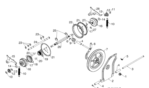 Drive 2 Diagram and Parts List for ST224P  Husqvarna Snow Blower