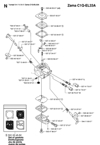 Carburetor Diagram and Parts List for 338XPT 20063600001-Current Husqvarna Chainsaw