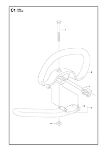 Handle Diagram and Parts List for 243RJ 20182200001 & Above Husqvarna Trimmer