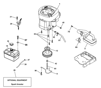 Engine Diagram and Parts List for PB195H42LT (96042003601)(2007-05) Husqvarna Lawn Mower