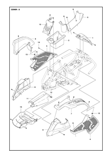 Cover 2 Diagram and Parts List for R115B  Husqvarna Lawn Mower