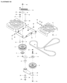 Hydraulic Frame 2 Diagram and Parts List for M-ZT52  Husqvarna Lawn Mower