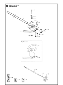 Shaft And Handle 2 Diagram and Parts List for 326LDX 20091800001-Current Husqvarna Edger