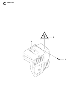 Cylinder Cover Diagram and Parts List for 150BT 20084000001 - 20184199999 Husqvarna Leaf Blower / Vacuum