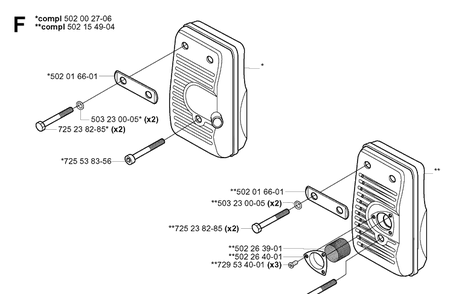 Muffler Diagram and Parts List for 265RX  Husqvarna Brush Cutter