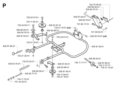 Frame Diagram and Parts List for R13R (953533001)(2003-09) Husqvarna Lawn Tractor
