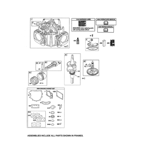 Engine >> Cylinder/Crankshaft/Camshaft Diagram and Parts List for YTH2348-917289570  Husqvarna Lawn Tractor