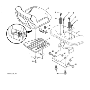 Seat Diagram and Parts List for 96043025900  Husqvarna Lawn Tractor