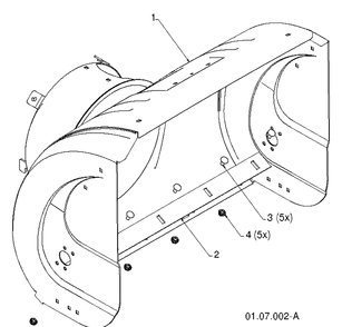 Auger Housing And Impeller 2 Diagram and Parts List for 1830HV (96193007304)(2012-06) Husqvarna Snow Blower