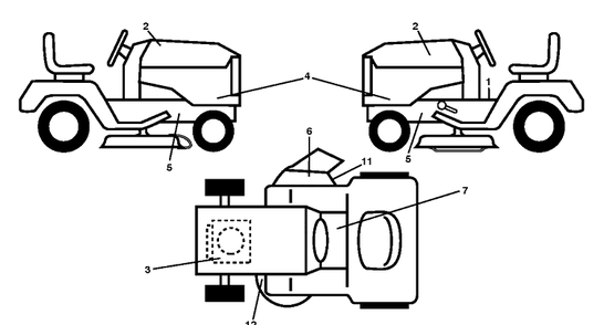 Decals Diagram and Parts List for LT1597 (96041041100)(2017-08) Husqvarna Lawn Tractor