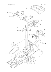 Cover 3 Diagram and Parts List for PF21 (965192401)(2010-07) Husqvarna Lawn Tractor