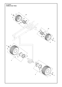 Wheels And Tires Diagram and Parts List for TC220TD  Husqvarna Lawn Tractor