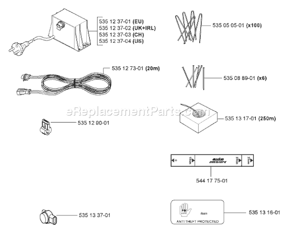 Page E Diagram and Parts List for AUTOMOWER (Generation 2) (2006-01) Husqvarna Lawn Mower
