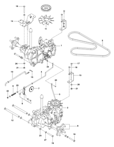 Hydraulic Pump - Motor Diagram and Parts List for RZ4622T  Husqvarna Lawn Tractor