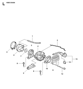 Carburetor Diagram and Parts List for K950CHAIN 2007-01 Husqvarna Circular Saw