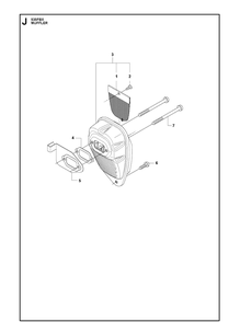 Muffler Diagram and Parts List for 535FBX  Husqvarna Brush Cutter