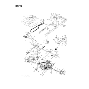Drive Diagram and Parts List for 96043032100  Husqvarna Lawn Tractor