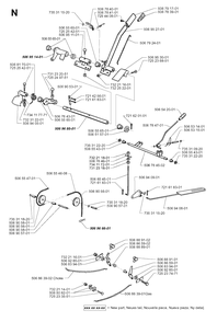 Controls Diagram and Parts List for PF20 1998-10 Husqvarna Lawn Tractor