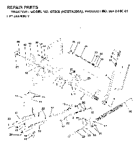 Mower Lift / Deck Lift Diagram and Parts List for GT200 (HCGTK200A, 954840001)(1996-01) Husqvarna Lawn Tractor