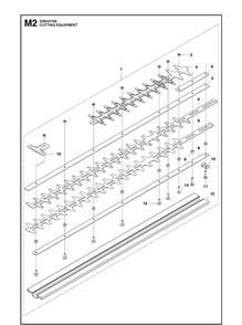 Cutting Equipment Diagram and Parts List for 226HD75S 20090100001-20130499999 Husqvarna Hedge Trimmer