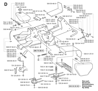Chassis / Frame 2 Diagram and Parts List for R11BIO 2002-02 Husqvarna Lawn Tractor