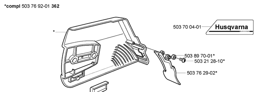Chain Brake Diagram and Parts List for 362EPA 2005-05 Husqvarna Chainsaw