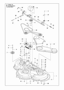52/132cm Cutting Deck Diagram and Parts List for 132P500D  Husqvarna Lawn Tractor Accessories