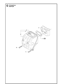 Muffler Diagram and Parts List for 576XP 20130900001-Current Husqvarna Chainsaw