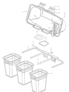 Bagger Diagram and Parts List for 54IN 2019-05 Husqvarna Lawn Tractor Accessories