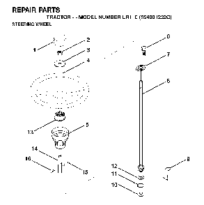 Steering Diagram and Parts List for LR110 (954001232C)(1995-08) Husqvarna Lawn Tractor
