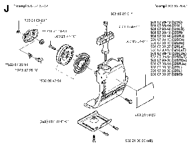 Starter Diagram and Parts List for 325RXT 2002-01 Husqvarna Brush Cutter