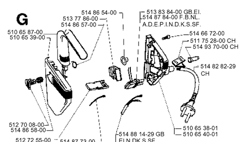 Electrical 7 Diagram and Parts List for 43EL ROYAL Husqvarna Lawn Mower