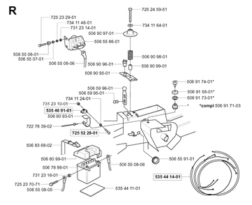 Electrical Diagram and Parts List for R13 (953950401)(2004-01) Husqvarna Lawn Tractor
