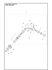 Bevel Gear Diagram and Parts List for 545FXTAT  Husqvarna Brush Cutter