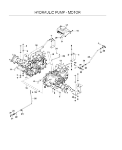 Hydraulic Pump - Motor Diagram and Parts List for EZ4824BF (966495801)(2010-05) Husqvarna Lawn Mower