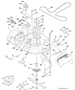 Mower Deck Diagram and Parts List for YTH2042TD (96041005403)(2010-02) Husqvarna Lawn Mower