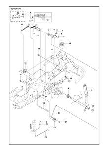 Mower Lift / Deck Lift 2 Diagram and Parts List for R214T AWD Husqvarna Lawn Mower