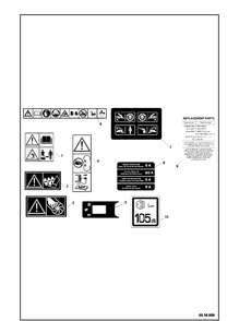 Decals Diagram and Parts List for ST424  Husqvarna Snow Blower