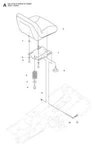 Seat Diagram and Parts List for R175AWD (965105001)(2008-06) Husqvarna Lawn Tractor