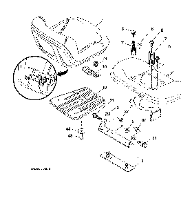 Seat assembly Diagram and Parts List for 917280022  Husqvarna Lawn Tractor