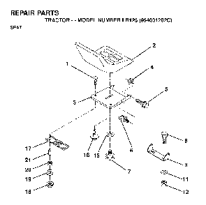 Seat Diagram and Parts List for LR125 (954001202C)(1995-03) Husqvarna Lawn Tractor
