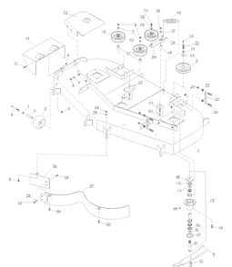 Deck Assembly 61-Inch Diagram and Parts List for IZ6123KAA (968999235) S/N 033600000 & Up)(2004-09) Husqvarna Lawn Tractor