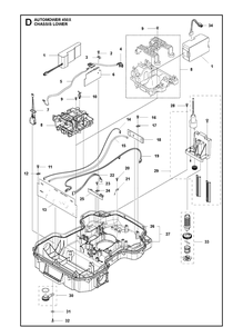 Chassis Lower Diagram and Parts List for 450X 2019 Husqvarna Lawn Mower