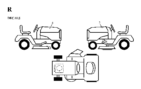 Decals Diagram and Parts List for YTH160 (HEYTH160C, 954170005)(1997-02) Husqvarna Lawn Tractor