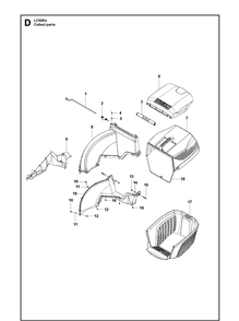 Bagger Diagram and Parts List for LC53EE  Husqvarna Lawn Mower